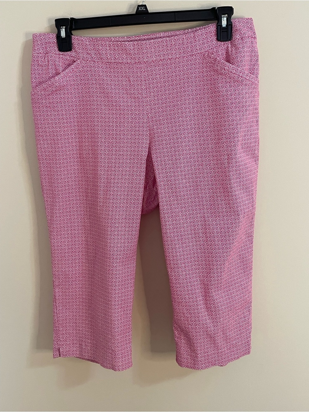 Kim Rogers Pink Geometric Print Stretch Pull-on Capris Women’s Size 16P
